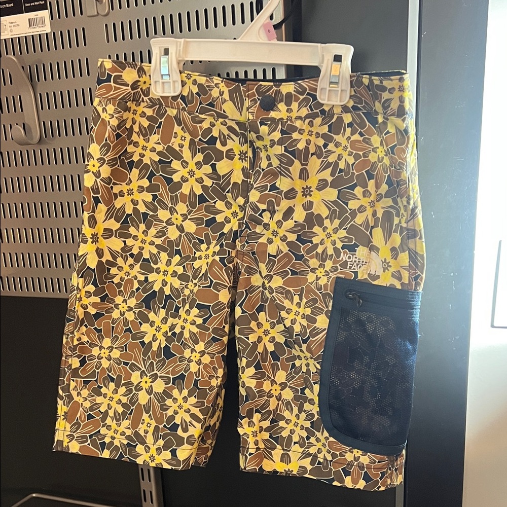 The North Face Kids Yellow and Brown Floral Swim Trunks
